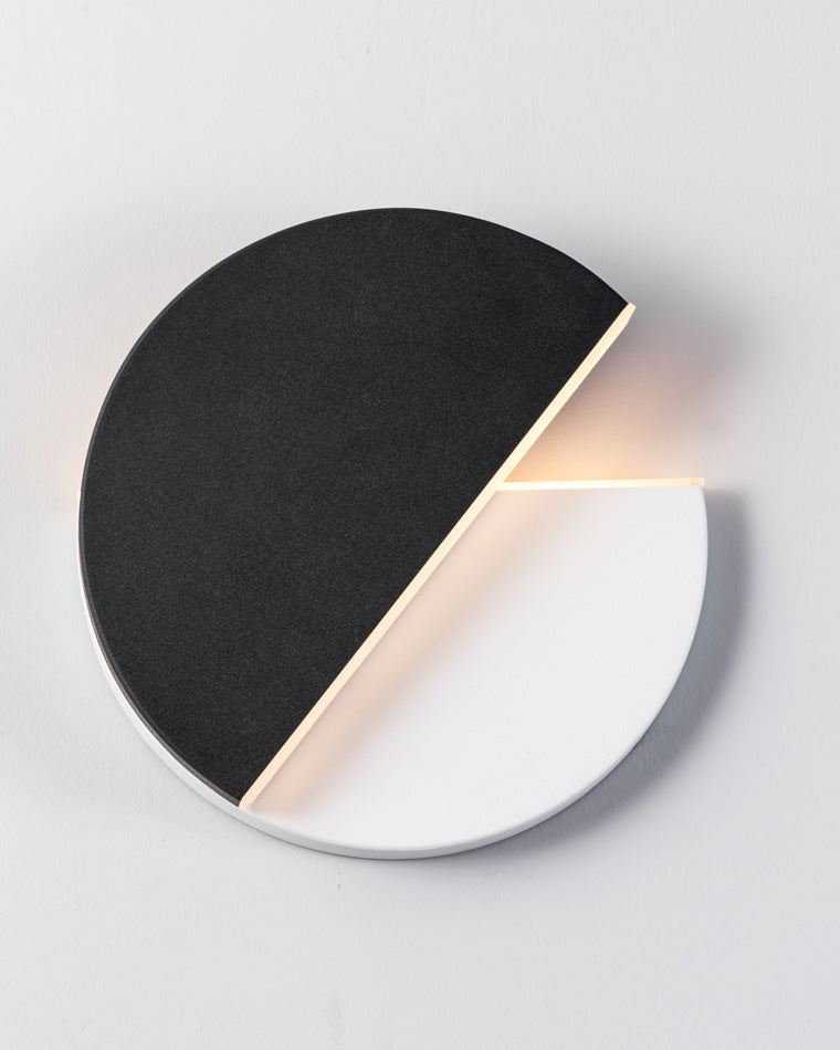 Black &amp; White Adjustable Round Wall Light