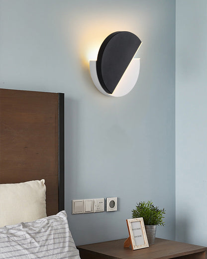 Black &amp; White Adjustable Round Wall Light