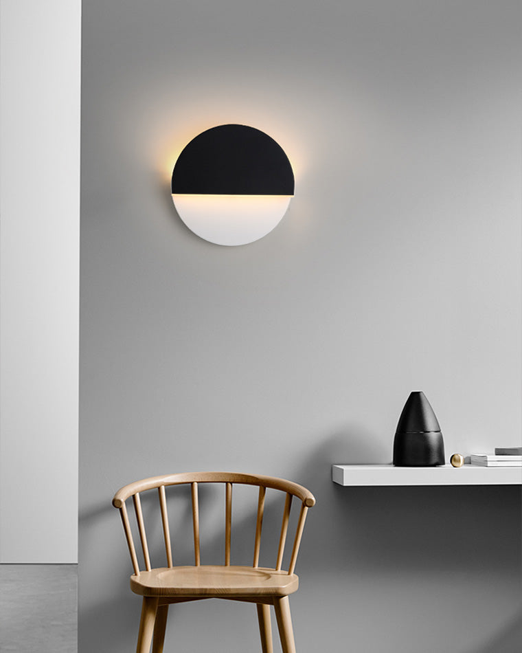 Black &amp; White Adjustable Round Wall Light