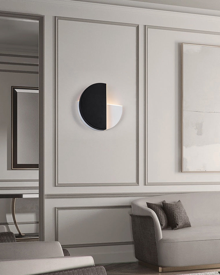 Black &amp; White Adjustable Round Wall Light