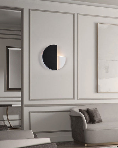 Black &amp; White Adjustable Round Wall Light