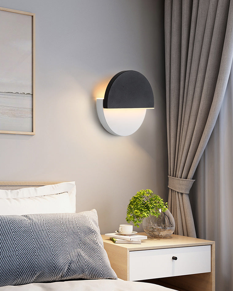 Black &amp; White Adjustable Round Wall Light