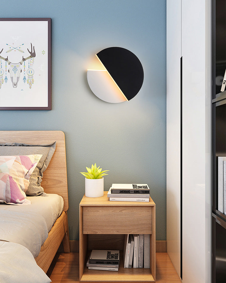 Black &amp; White Adjustable Round Wall Light