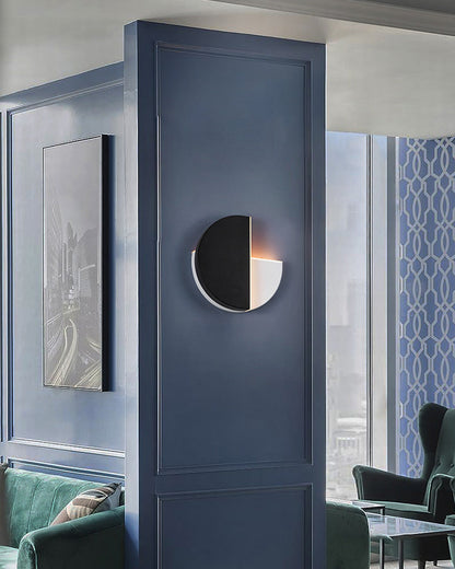Black &amp; White Adjustable Round Wall Light