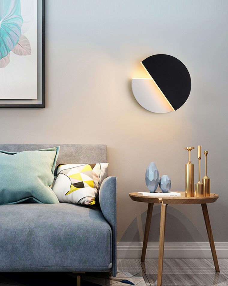 Black &amp; White Adjustable Round Wall Light