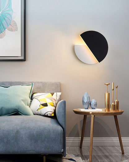 Black &amp; White Adjustable Round Wall Light