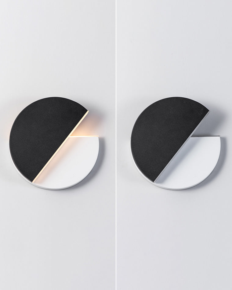 Black &amp; White Adjustable Round Wall Light