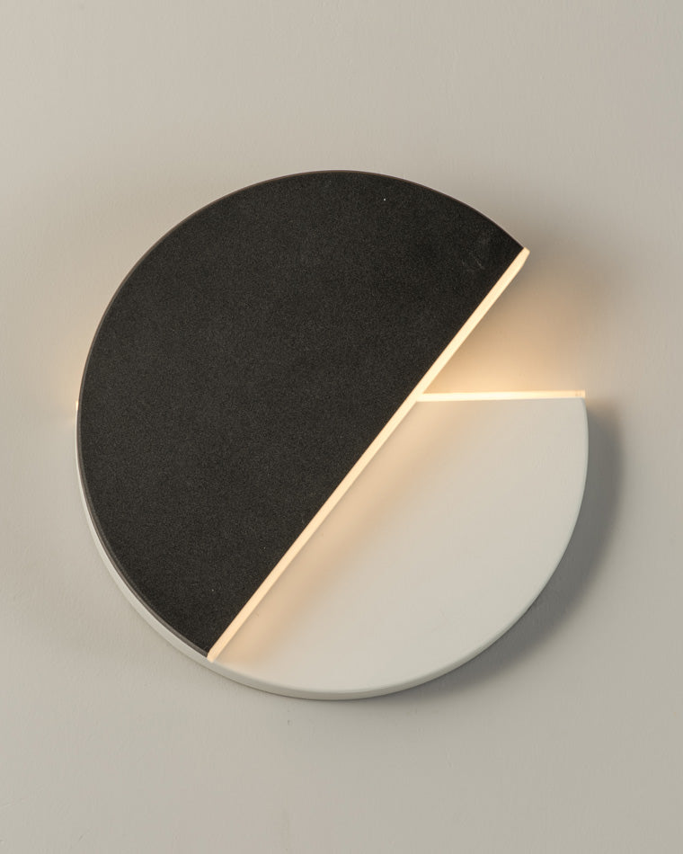Black &amp; White Adjustable Round Wall Light