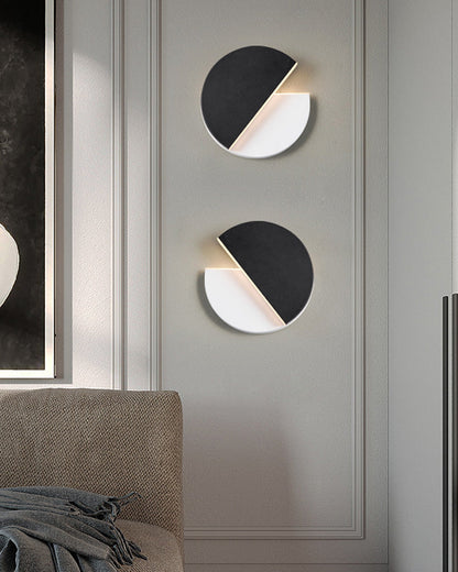 Black &amp; White Adjustable Round Wall Light