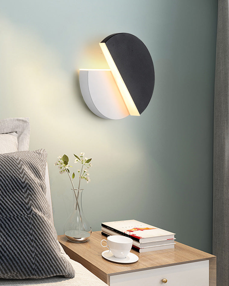 Black &amp; White Adjustable Round Wall Light