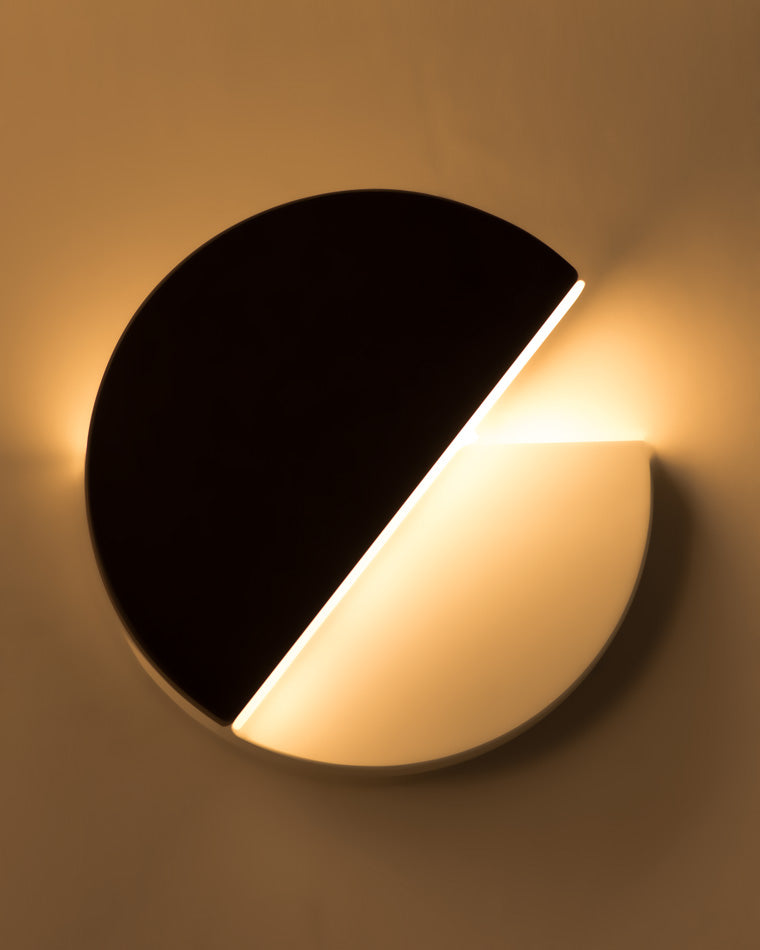 Black &amp; White Adjustable Round Wall Light