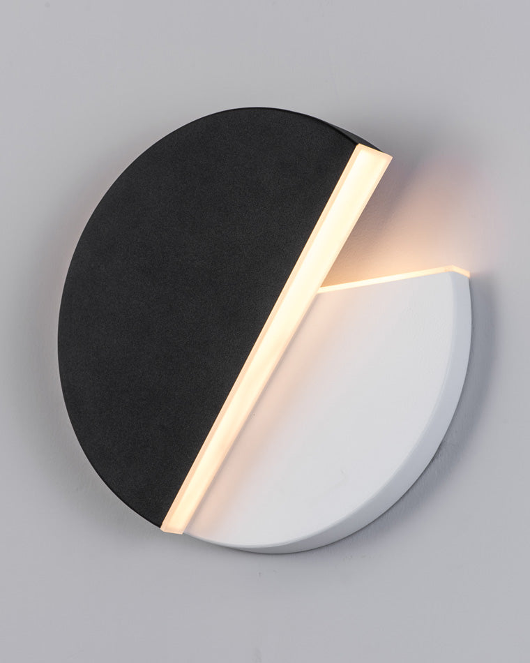Black &amp; White Adjustable Round Wall Light