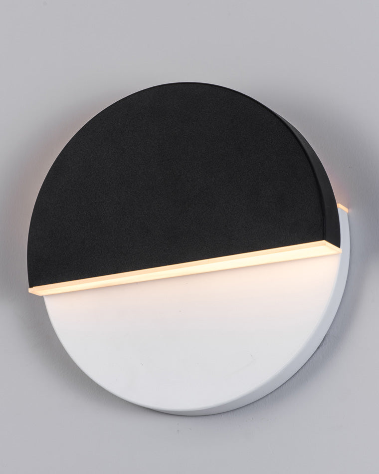 Black &amp; White Adjustable Round Wall Light