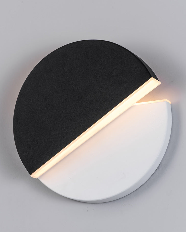 Black &amp; White Adjustable Round Wall Light