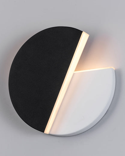Black &amp; White Adjustable Round Wall Light