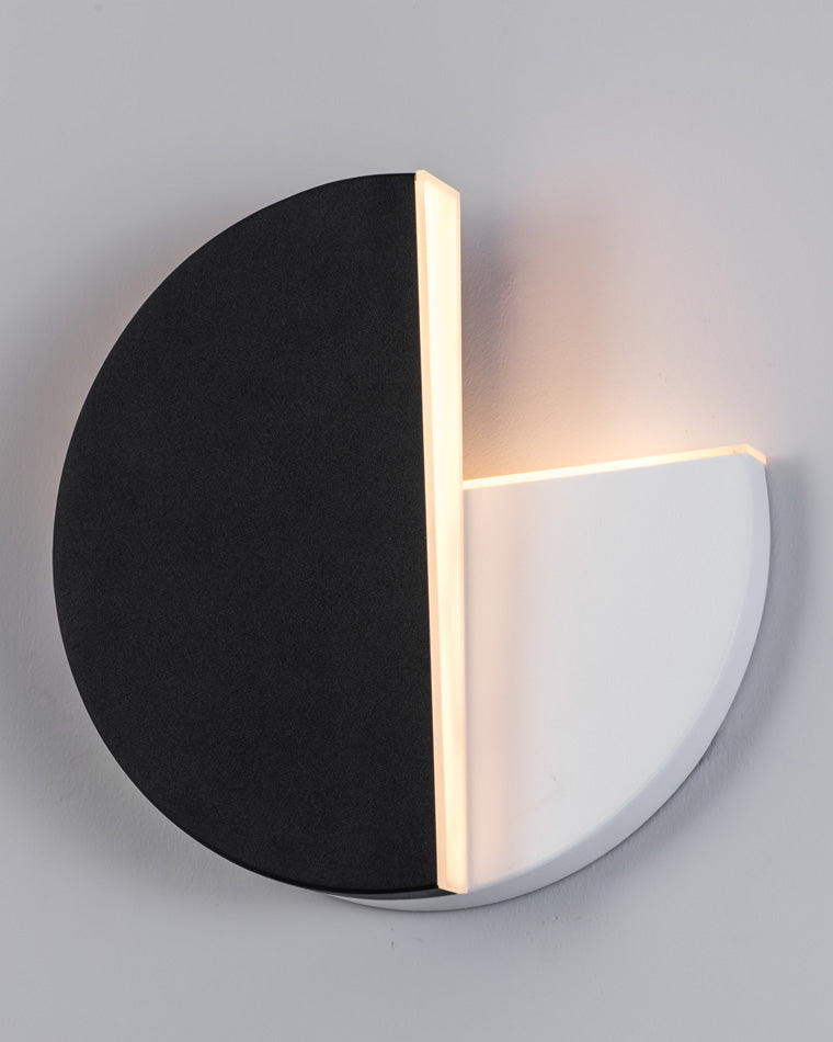 Black &amp; White Adjustable Round Wall Light
