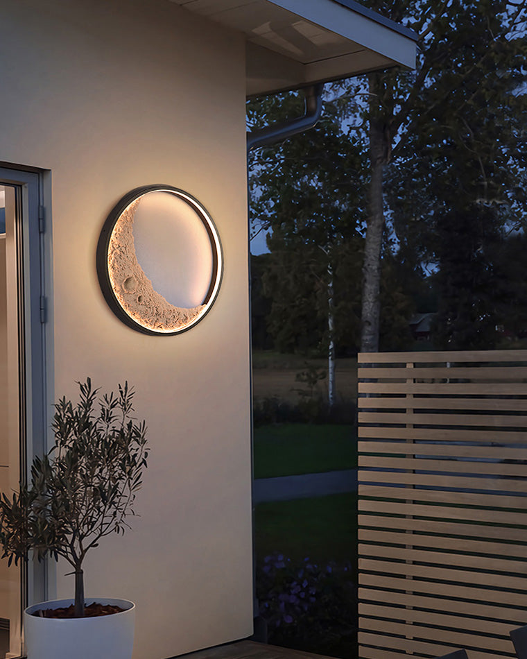 Round Moon Effect Wall Light