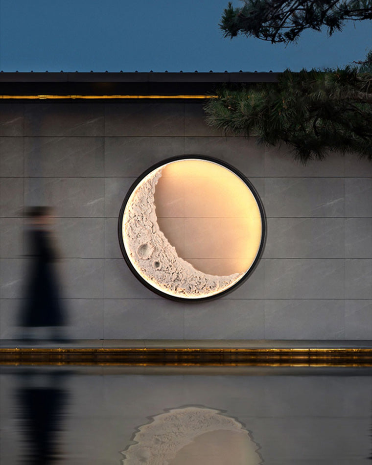 Round Moon Effect Wall Light