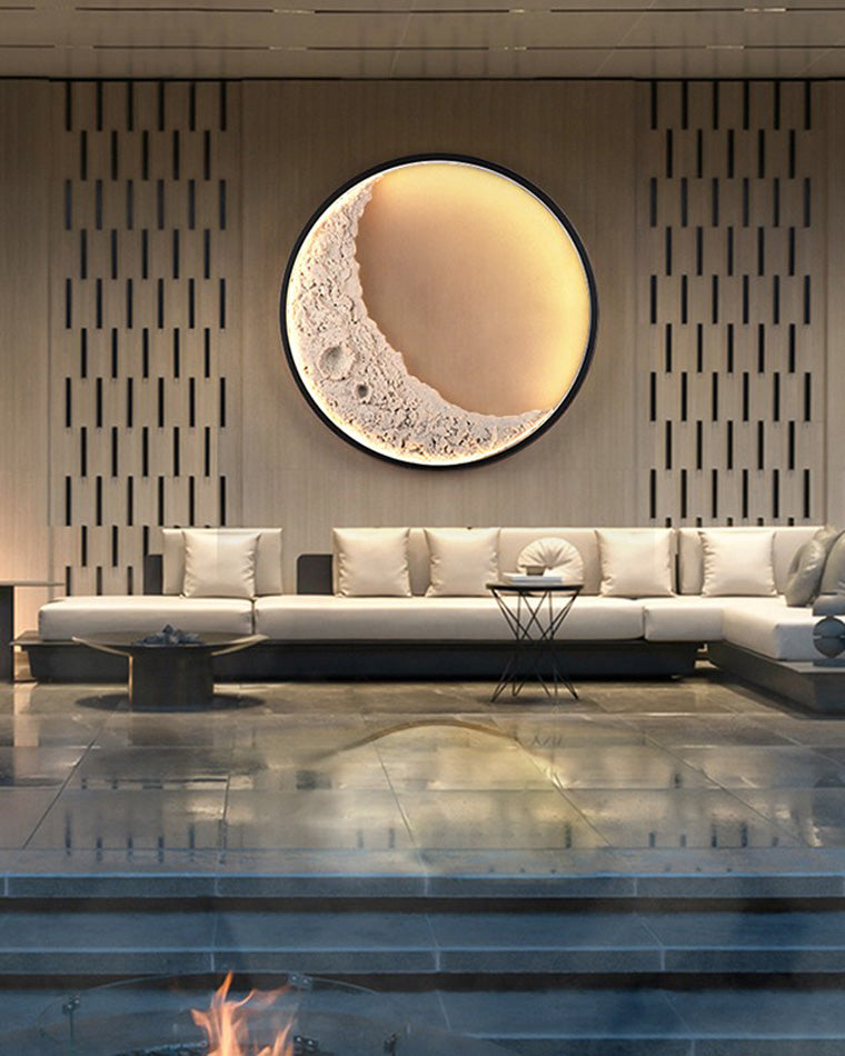 Round Moon Effect Wall Light
