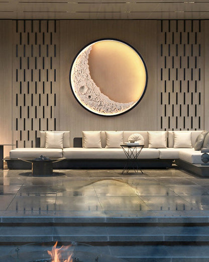 Round Moon Effect Wall Light