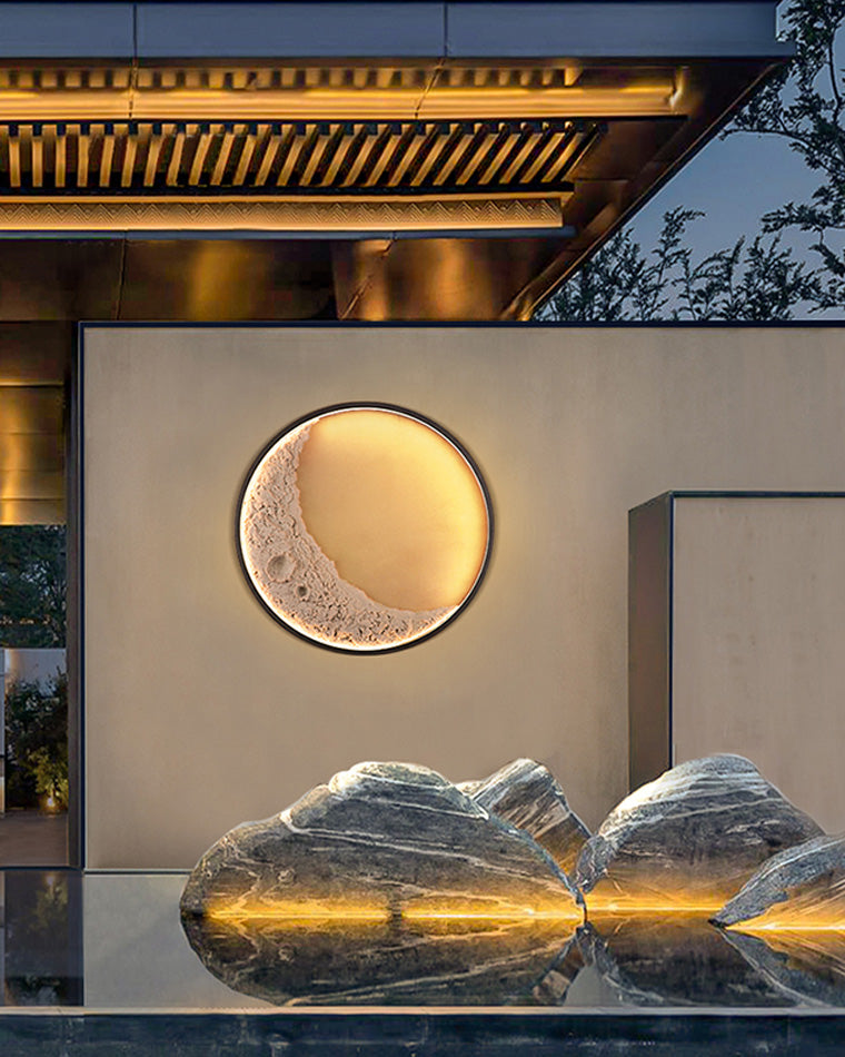Round Moon Effect Wall Light