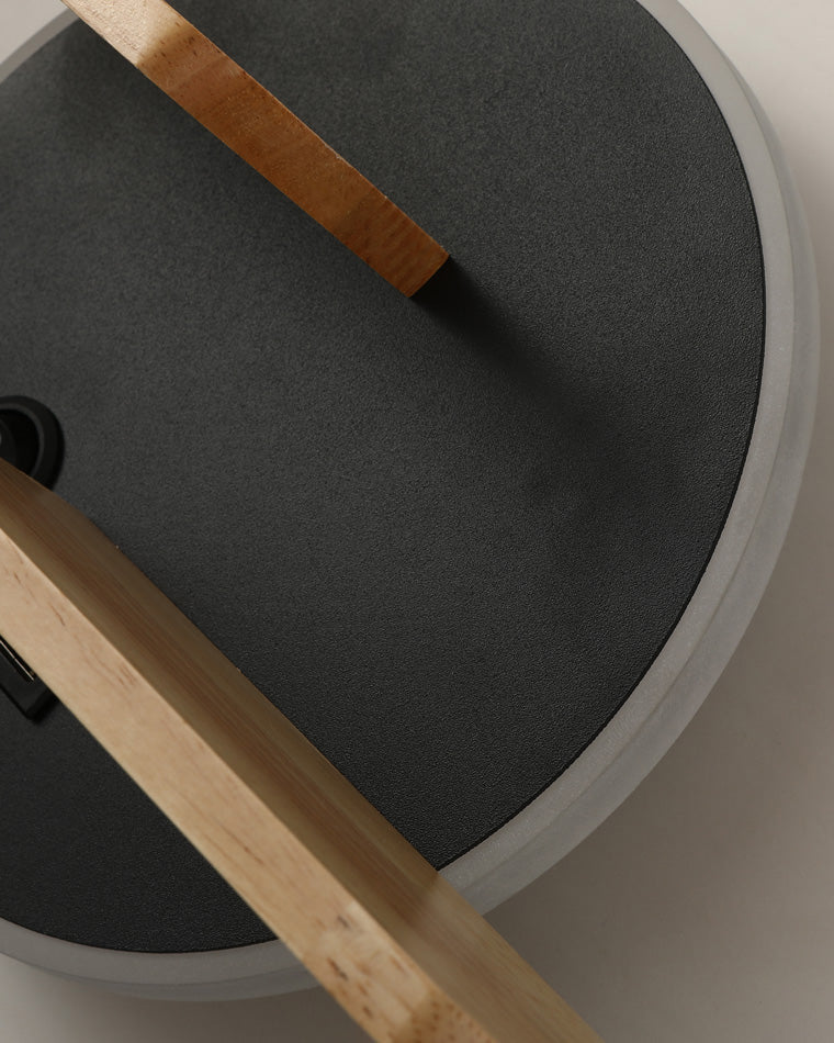 Round Wall Light with Shelf and USB Port