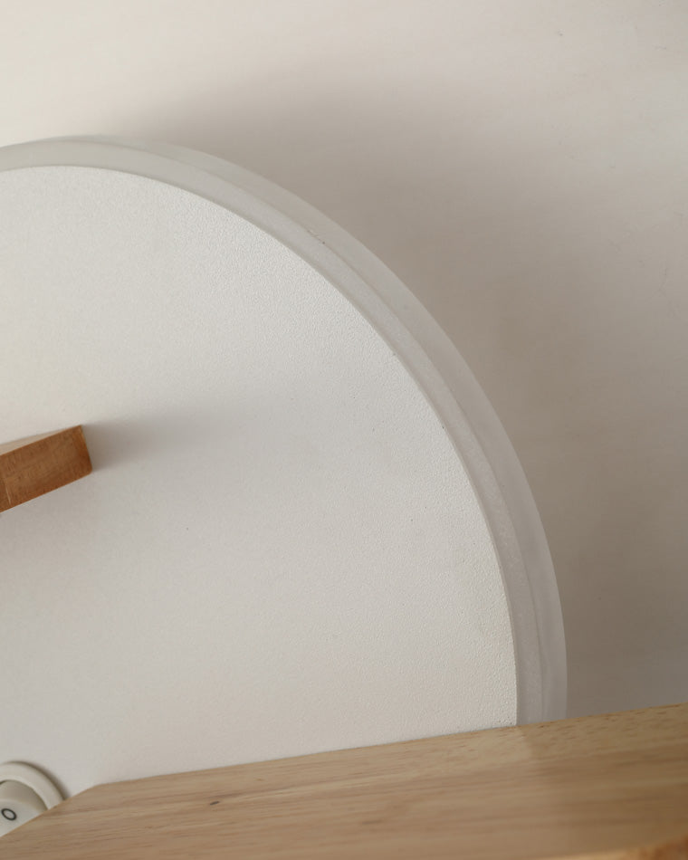 Round Wall Light with Shelf and USB Port