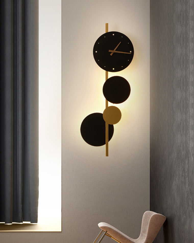 Sculptural Clock Wall Light with LED Lighting