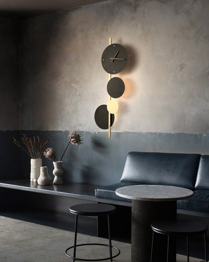 Sculptural Clock Wall Light with LED Lighting
