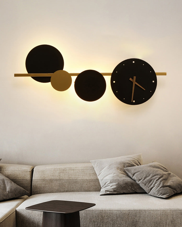 Sculptural Clock Wall Light with LED Lighting