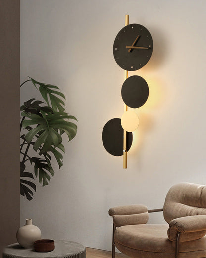 Sculptural Clock Wall Light with LED Lighting