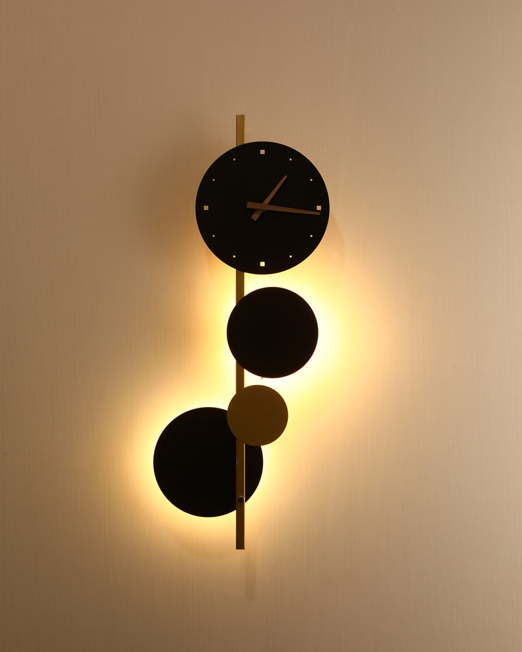 Sculptural Clock Wall Light with LED Lighting