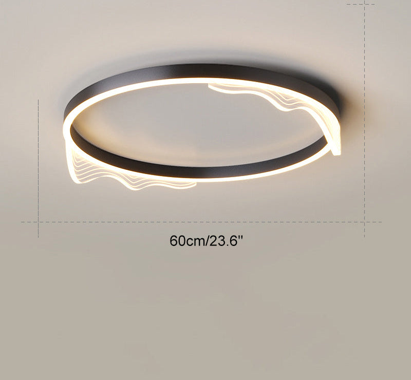 Dimmable Round Wavy Ceiling Light