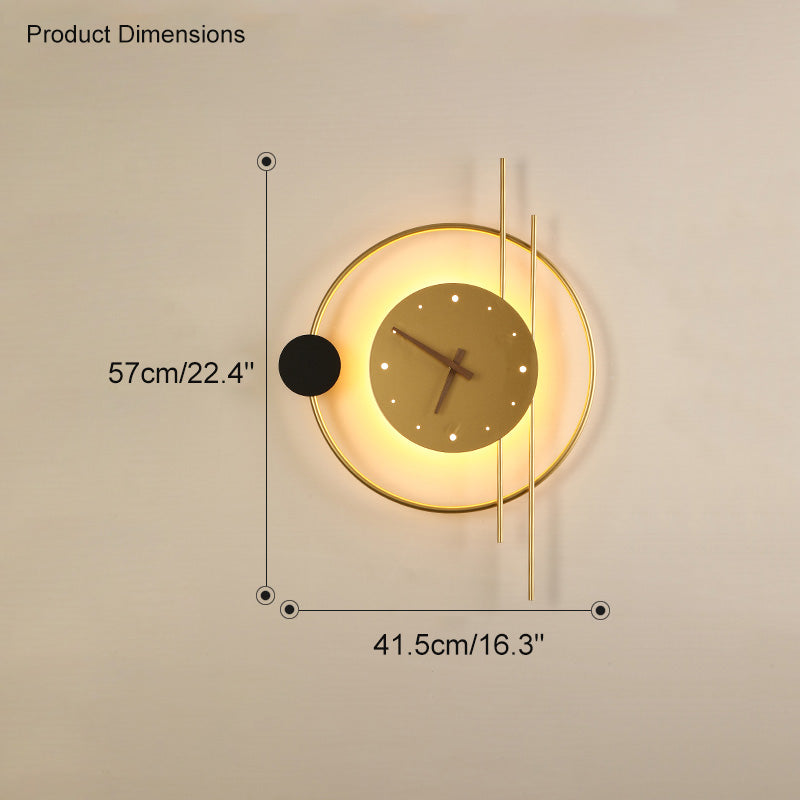 Modern Wall Clock with LED Lighting