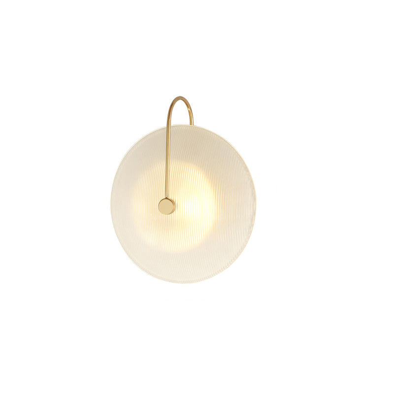 Ribbed Glass Disc Wall Light