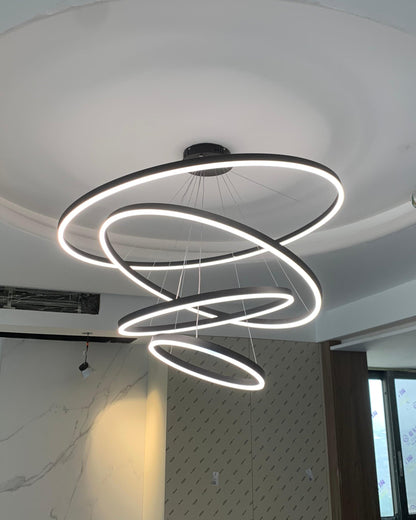 LED Ring Chandelier - Cascading Elegance
