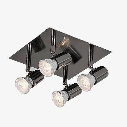 Plafonnier LED Chromé à Spots Orientables - Éclat Moderne-1
