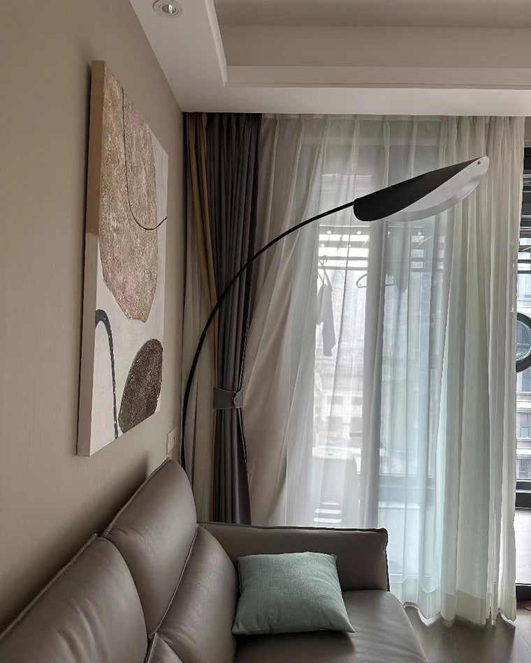 Lampadaire Arqué Moderne Noir