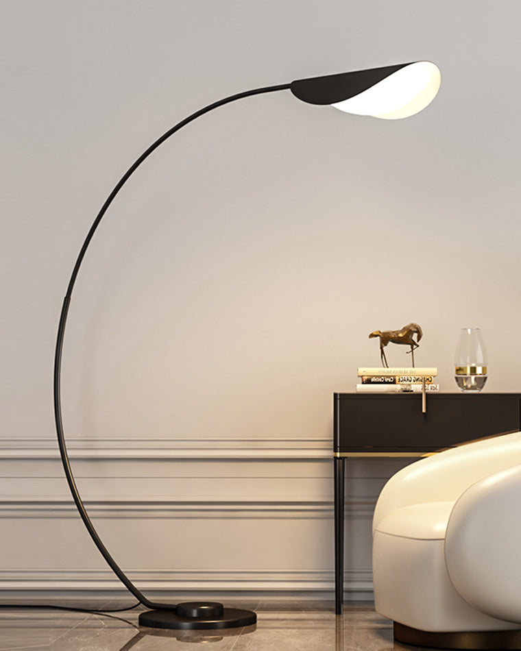 Lampadaire Arqué Moderne Noir