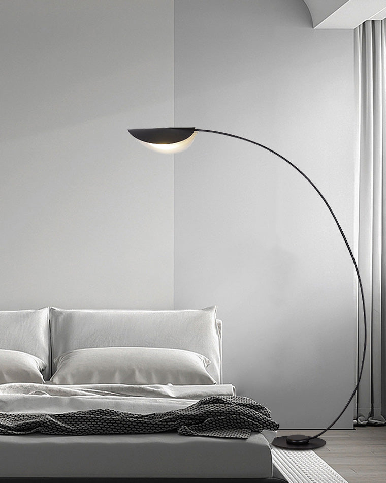 Lampadaire Arqué Moderne Noir