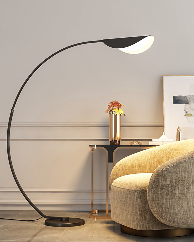 Lampadaire Arqué Moderne Noir