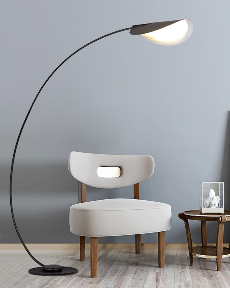 Lampadaire Arqué Moderne Noir