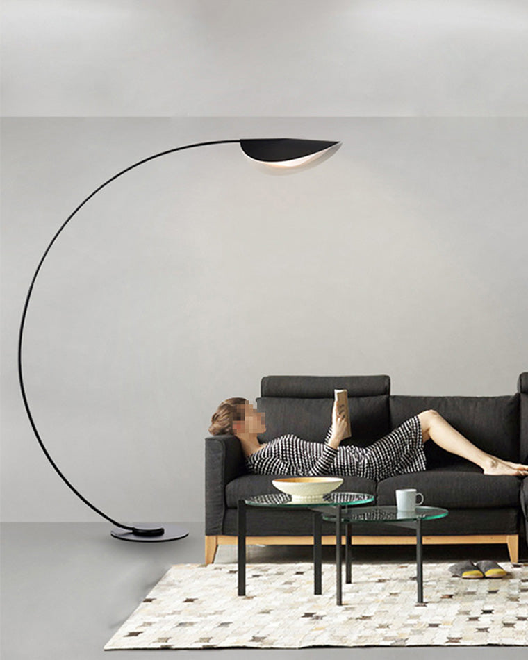 Lampadaire Arqué Moderne Noir