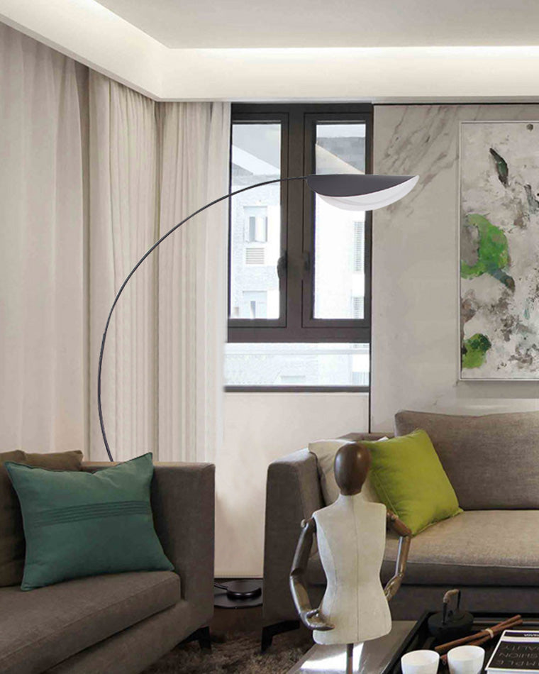 Lampadaire Arqué Moderne Noir