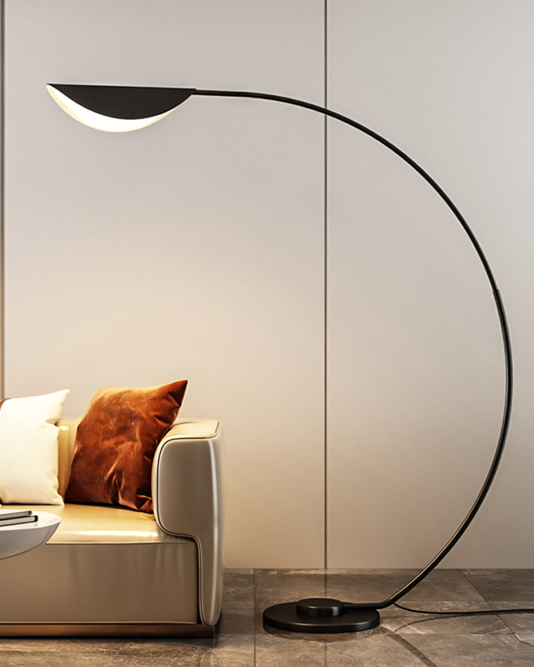 Lampadaire Arqué Moderne Noir