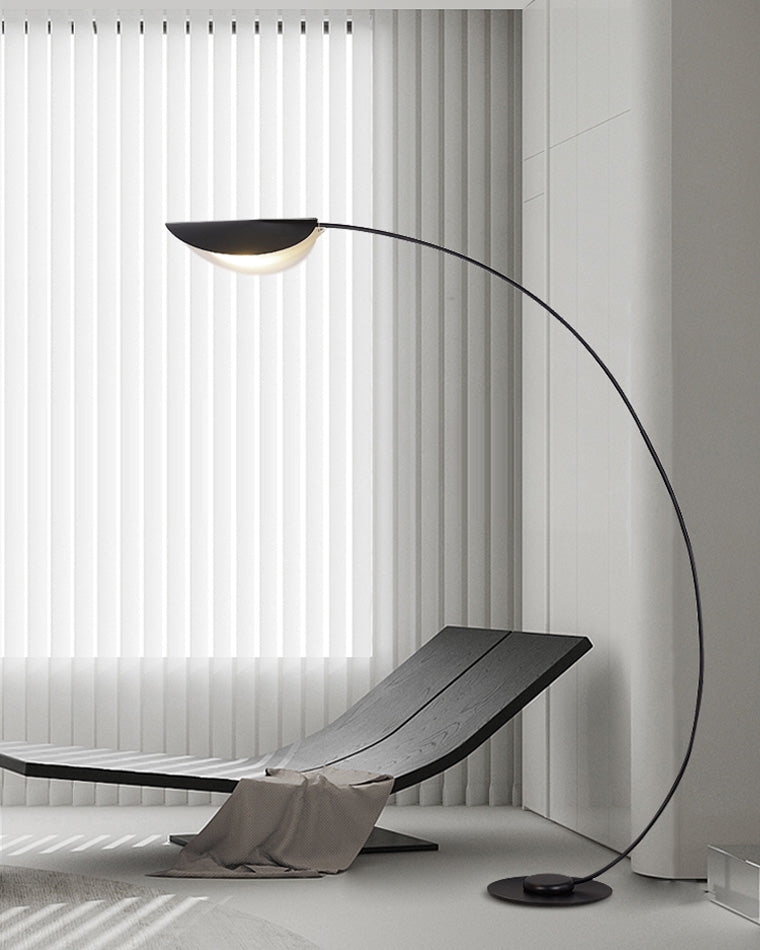 Lampadaire Arqué Moderne Noir