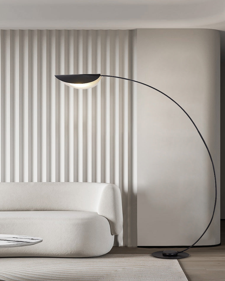 Lampadaire Arqué Moderne Noir