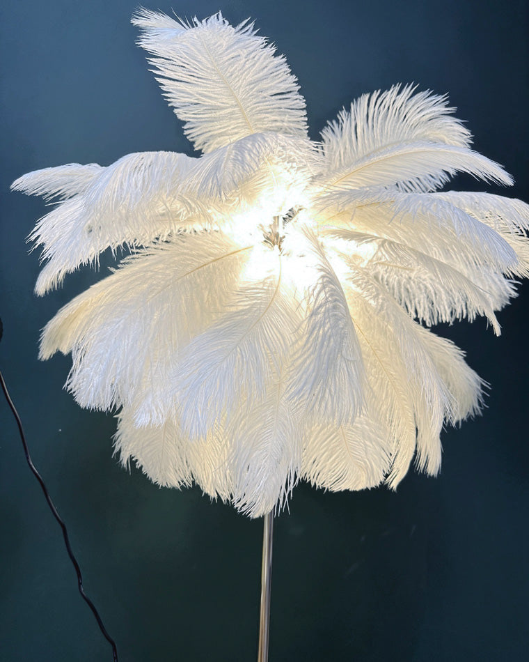 "Plumy Palm" Floor Lamp with Tray