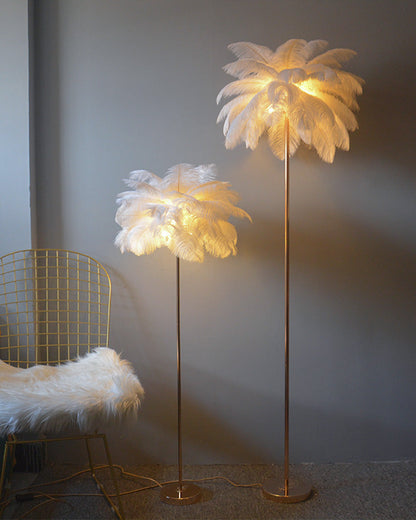 "Plumy Palm" Floor Lamp with Tray