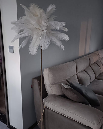 "Plumy Palm" Floor Lamp with Tray